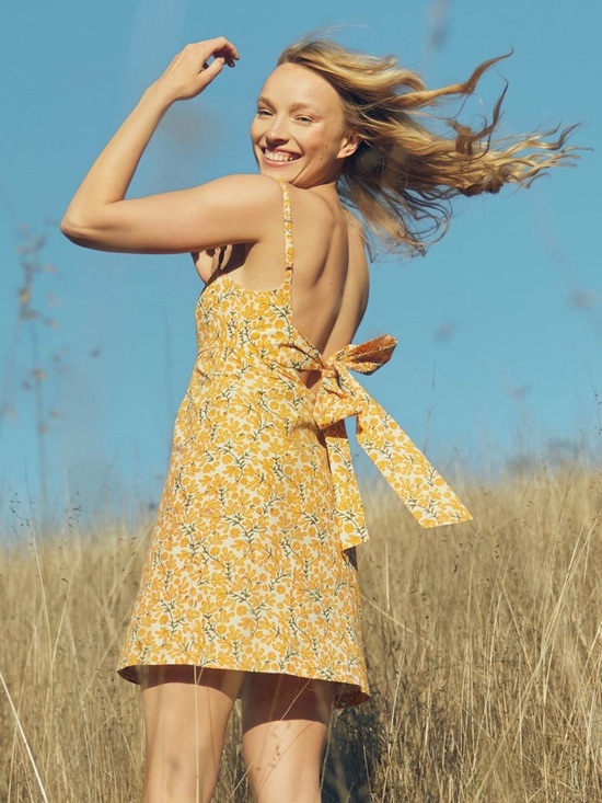 Anthropologie Dresses & Skirts - Eddy Floral Tie-Back Mini Dress